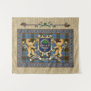 Anderson Clan Badge & Tartan met Leeuwen Tapijt Wandkleed
