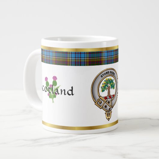 Anderson Clan Badge Tartan & Motto Grote Koffiekop (Links)
