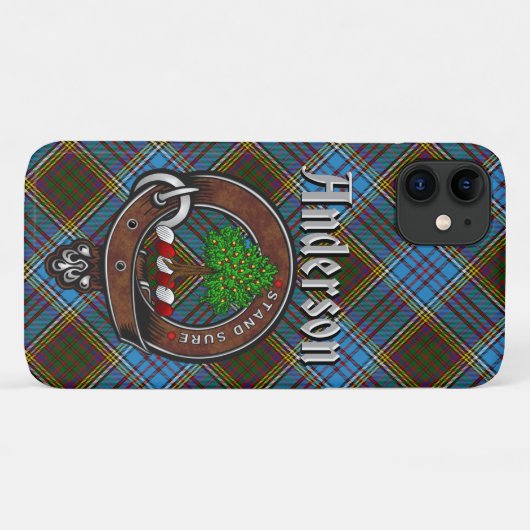 Anderson Clan Badge & Tartan Phone Case (Achterkant (horizontaal))