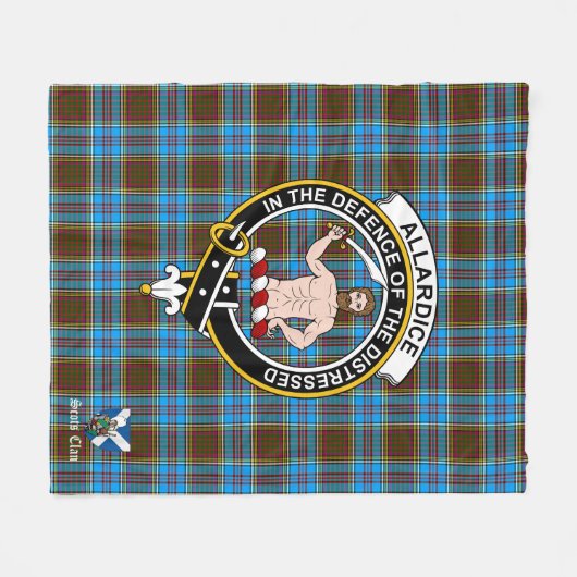 Anderson Clan Badge Tartan Pset Fleece Deken (Voorkant (Horizontaal))