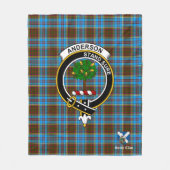 Anderson Clan Badge Tartan Pset Fleece Deken (Voorkant)