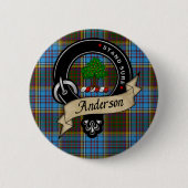 Anderson Clan Badge & Tartan Ronde Button 5,7 Cm (Voorkant)