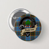 Anderson Clan Badge & Tartan Ronde Button 5,7 Cm (Voorkant /achterkant)