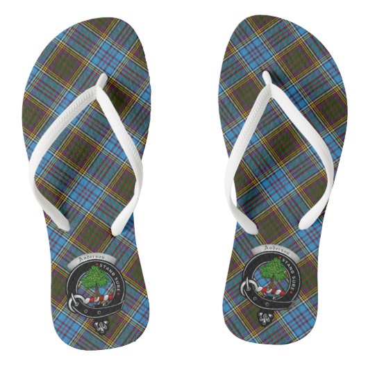 Anderson Clan Badge & Tartan Teenslippers (Voetbed)