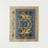 Anderson Clan Badge & Tartan w/Lion Tapestry Wandkleed (Voorkant)