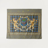 Anderson Clan Badge & Tartan w/Lions Wandkleed (Voorkant (horizontaal))