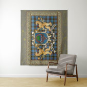 Anderson Clan Badge & Tartan w/Lions Wandkleed (In situ)