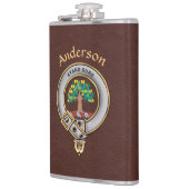 Anderson Clan Badge w/Brown Faux Leather Heupfles (Links)