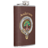 Anderson Clan Badge w/Brown Faux Leather Heupfles (Rechts)
