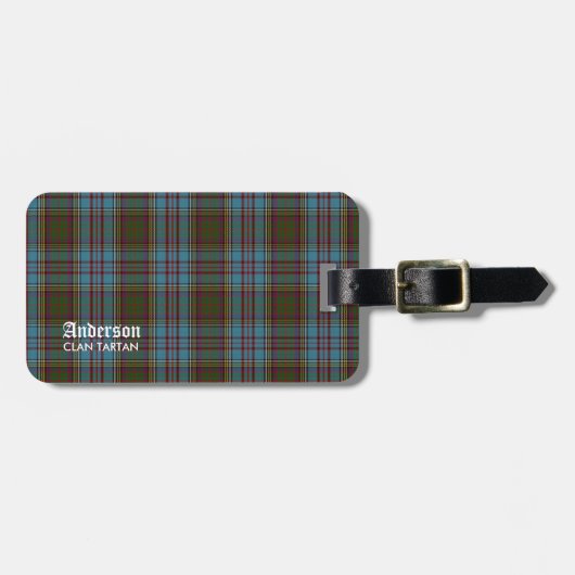 Anderson Clan familie Tartan (met naam) Bagagelabel (Voorkant horizontaal)
