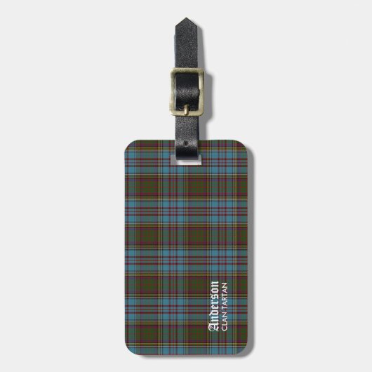 Anderson Clan familie Tartan (met naam) Bagagelabel (Voorkant verticaal)