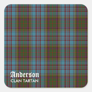 Anderson Clan Family Tartan (met naam) Vierkante Sticker
