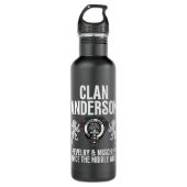 Anderson Clan Scottish Name Coat of Arms Tartan Waterfles (Voorkant)