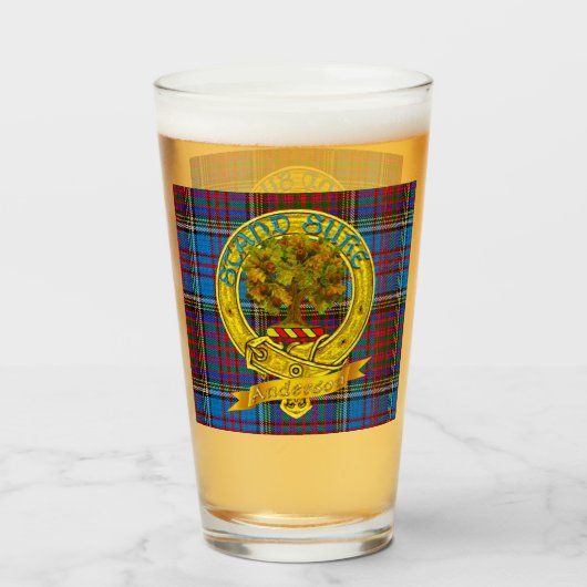 Anderson Clan Tartan & Motif Glas (Voorkant gevuld)