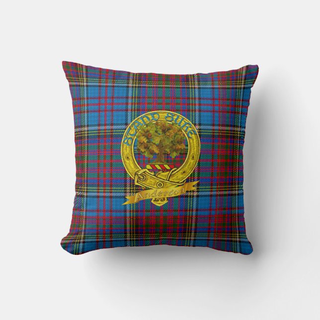 Anderson Clan Tartan & Motif Kussen (Voorkant)