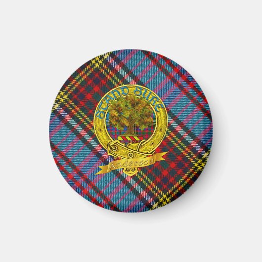 Anderson Clan Tartan & Motif Magneet (Voorkant)