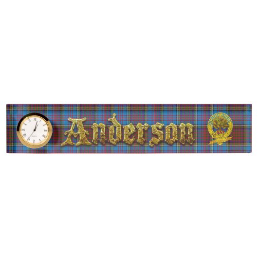 Anderson Clan Tartan & Motif Naambordje (Voorkant)