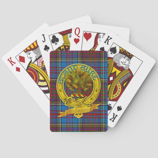 Anderson Clan Tartan & Motif Pokerkaarten (Achterkant)
