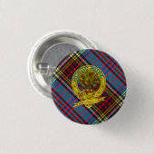 Anderson Clan Tartan & Motif Ronde Button 3,2 Cm (Voorkant /achterkant)