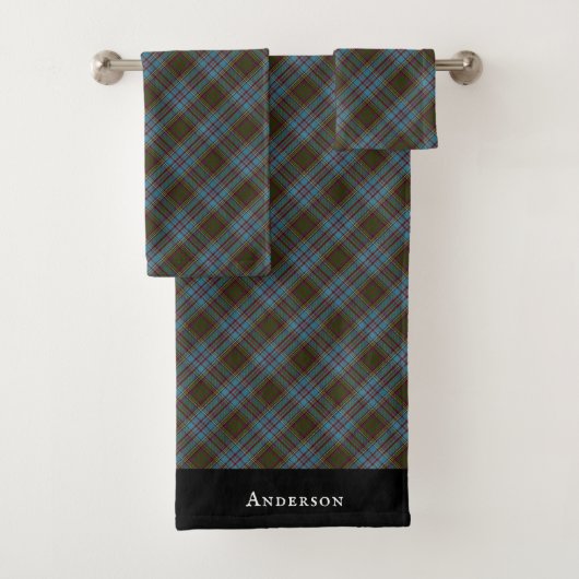 Anderson Clan Tartan Pset Pattern Schots Bad Handdoek (Insitu)