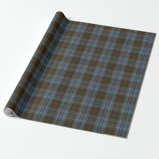 Anderson Clan Tartan Pset Pattern Schots Cadeaupapier (Uitgerold)