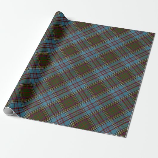 Anderson Clan Tartan Pset Pattern Schots Cadeaupapier (Uitgerold)
