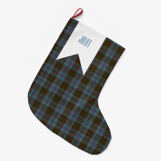 Anderson Clan Tartan Pset Pattern Schots Grote Kerstsok (Voorkant (Hangend))