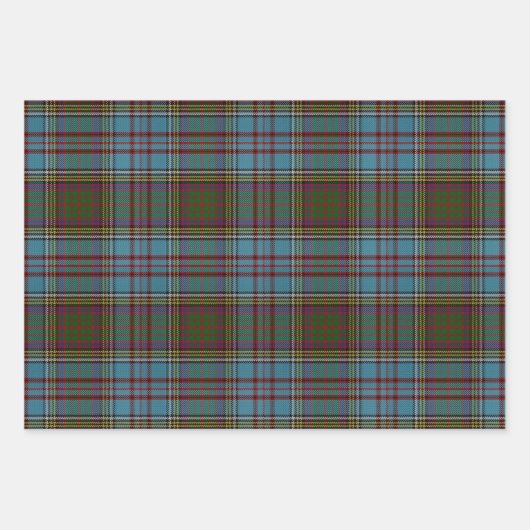Anderson Clan Tartan Pset Pattern Schots Inpakpapier Vel (Voorkant)