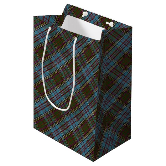 Anderson Clan Tartan Pset Pattern Schots Medium Cadeauzakje (Voorkant Gekanteld)