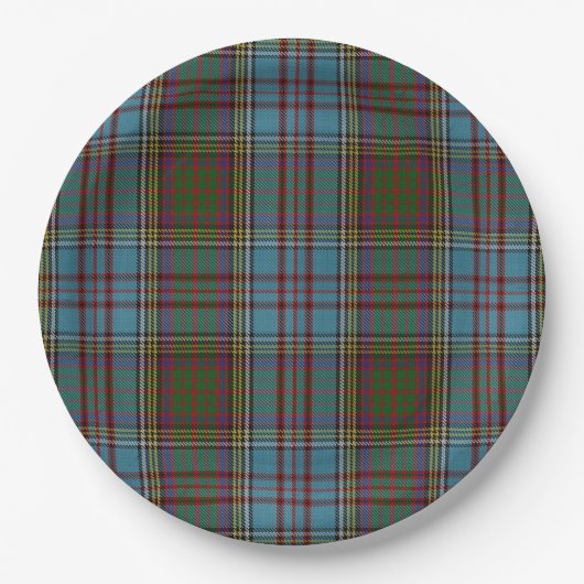 Anderson Clan Tartan Pset Pattern Schots Papieren Bordje (Voorkant)