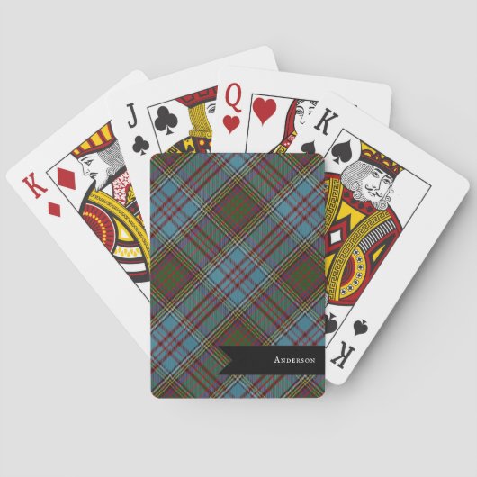 Anderson Clan Tartan Pset Pattern Schots Pokerkaarten (Achterkant)