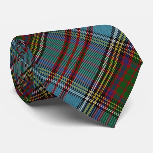 Anderson Clan Tartan Pset Pattern Schots Stropdas (Opgerold)
