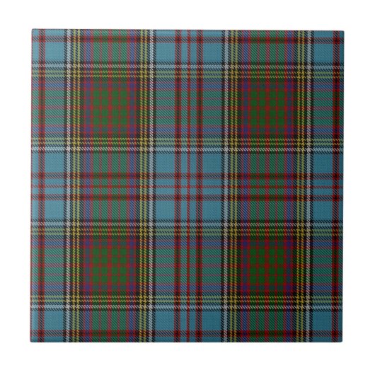 Anderson Clan Tartan Pset Pattern Schots Tegeltje (Voorkant)