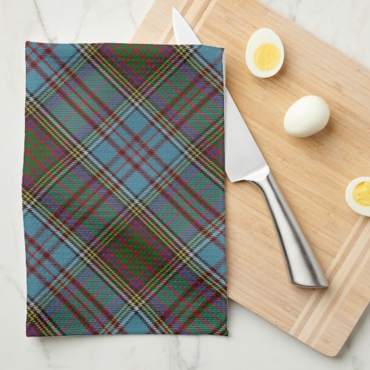 Anderson Clan Tartan Pset Pattern Schots Theedoek (Quarter Fold)