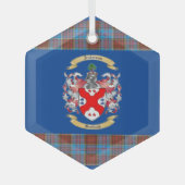 Anderson Crest w/Anderson Tartan. Glas Ornament (Voorkant)