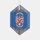 Anderson Crest w/Anderson Tartan. Glas Ornament (Voorkant links)