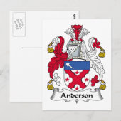 Anderson Family Crest Briefkaart (Voorkant / Achterkant)