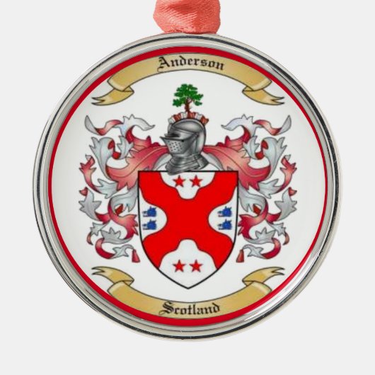 Anderson Family Crest* Metalen Ornament (Voorkant)