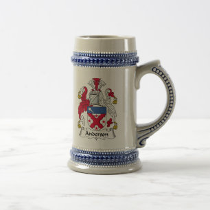 Anderson Family Crest Stein Bierpul