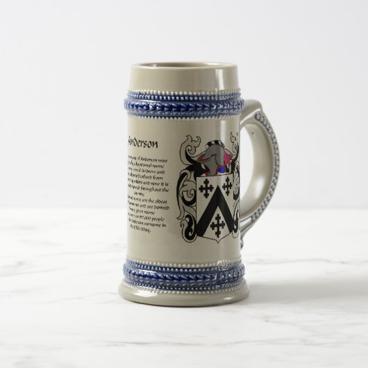 Anderson Family Crest Stein Bierpul (Voorkant rechts)
