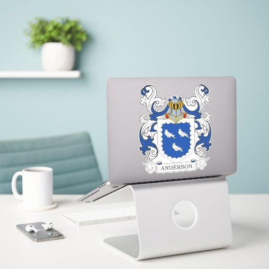 Anderson Family Crest Sticker (Laptop op bureau)