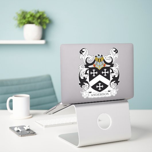 Anderson Family Crest Sticker (Laptop op bureau)