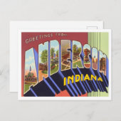 Anderson, Indiana  Big Letters Briefkaart (Voorkant / Achterkant)