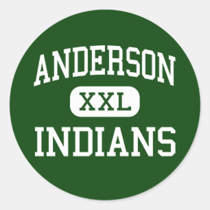 Anderson - Indianen - Hoog - Anderson Indiana Ronde Sticker