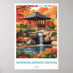 Anderson Japanese Gardens Park Nationale Ski Poster