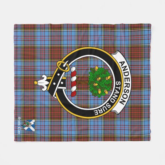 Anderson Modern Clan Badge Tartan Pset Fleece Deken (Voorkant (Horizontaal))