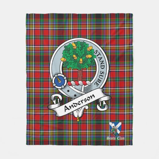 Anderson of Arrem Clan Badge Scot Tartan Fleece Deken (Voorkant)