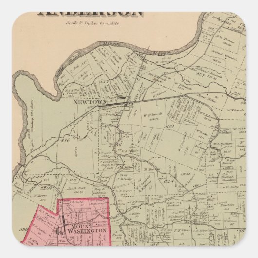 Anderson, Ohio Vierkante Sticker (Voorkant)