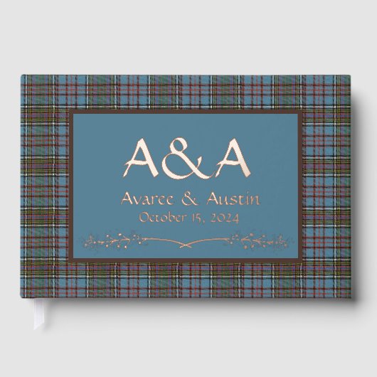 Anderson Oude Originele Schotse Tartan Gastenboek (Voorkant)