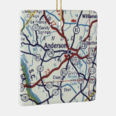Anderson SC Map Keramisch Ornament (Rechts)